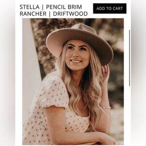 Brand New With Tags West Von Stella Pencil Brim Rancher Wool Hat - Driftwood